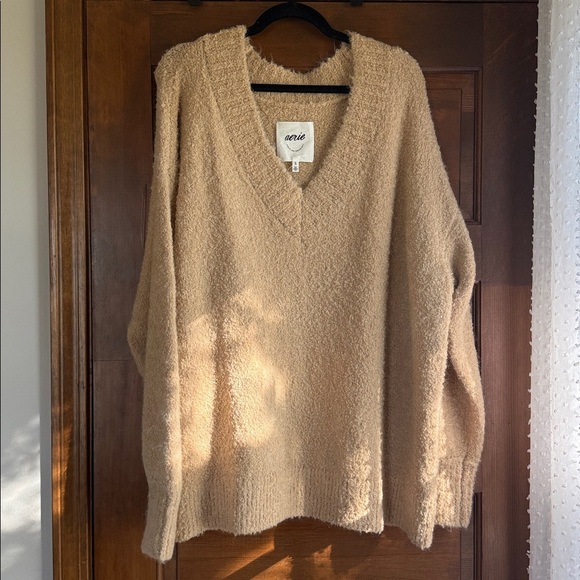 Aerie Teddy Boucle Sweater in Koko Brown 🧸 - Picture 5 of 7